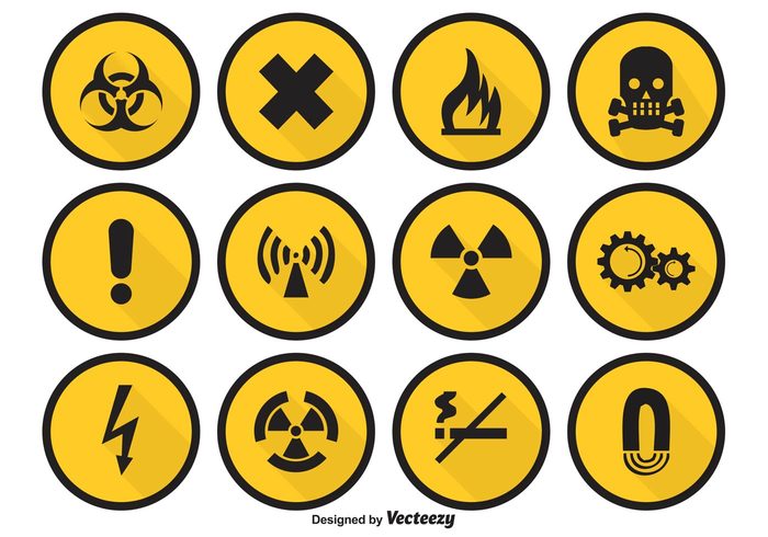 700x490 Danger Vector Icon Set