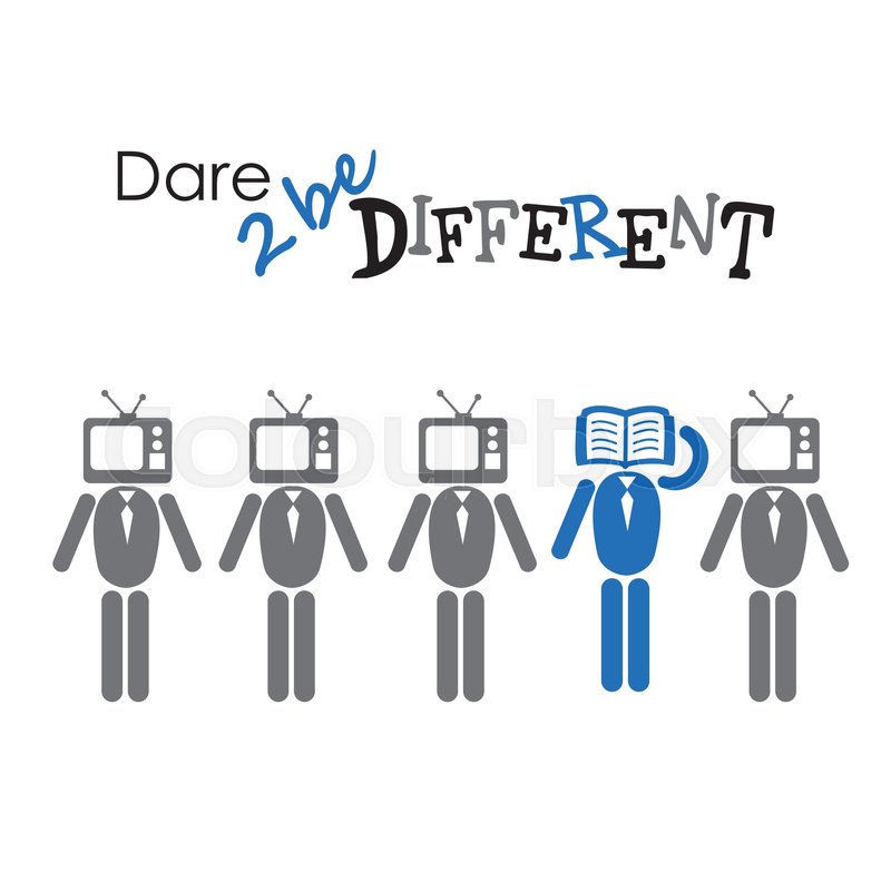 Dare To Be Diferent Man With Tv Head Stock Vector Colourbox 800x800 Dare To Be Diferent Man With Tv Head Stock Vector Colourbox