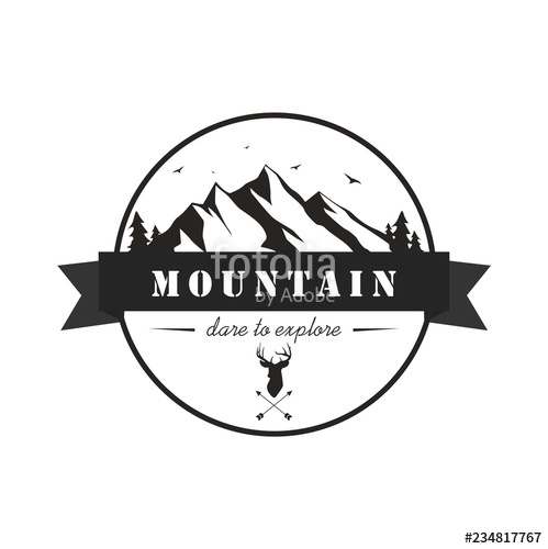 Forest, Mountain Adventure, Deer Hunter Black And White Badge 499x500 Forest, Mountain Adventure, Deer Hunter Black And White Badge