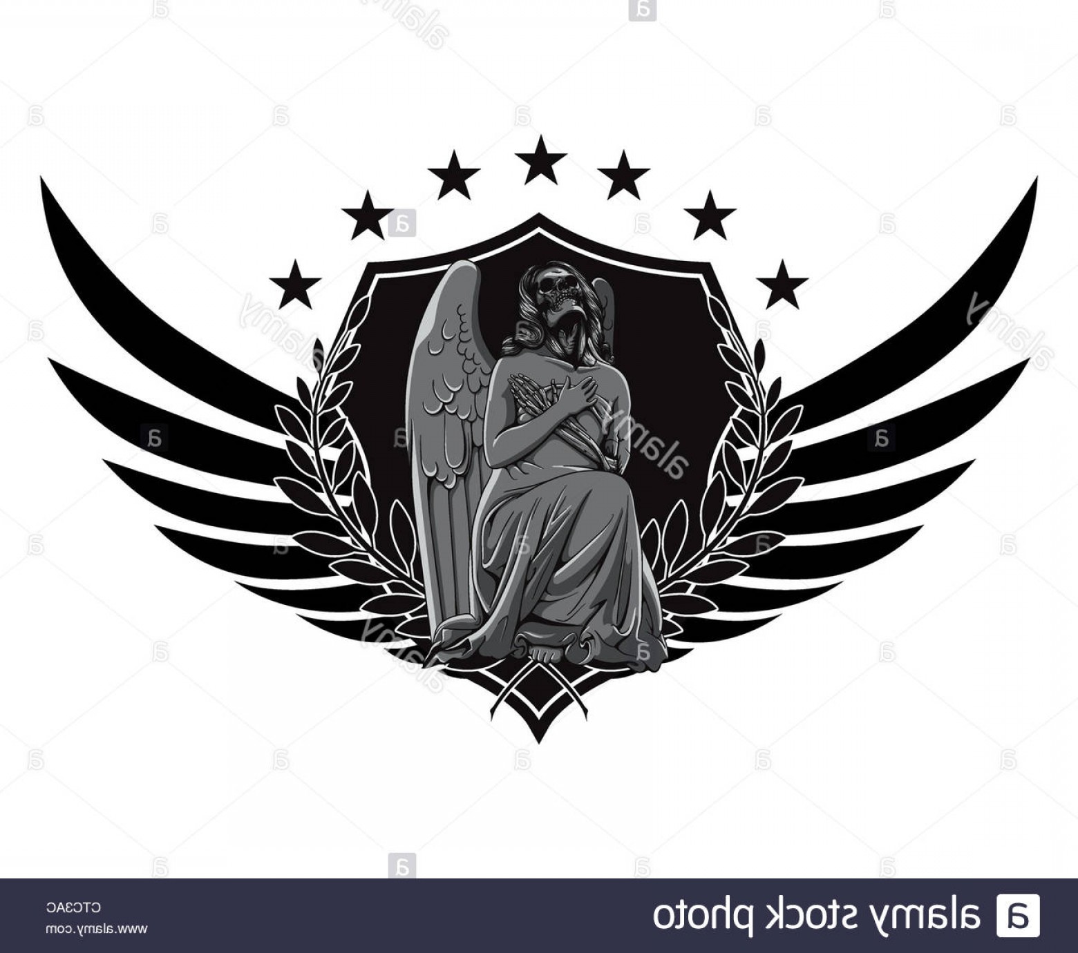 1560x1380 Foto Vector Vintage Emblema Con Dark Angel Soidergi