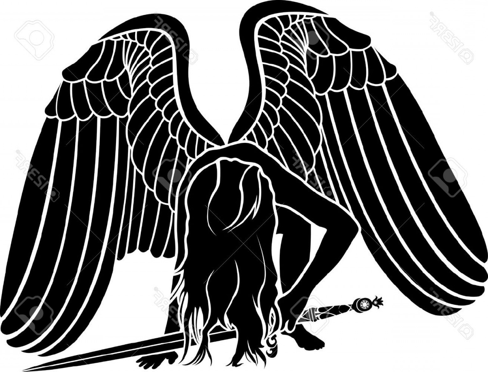 1560x1190 Photofallen Angel With Sword Revenge Symbol Soidergi