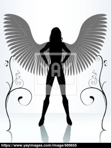 385x512 Reflected Dark Angel Vector Vector