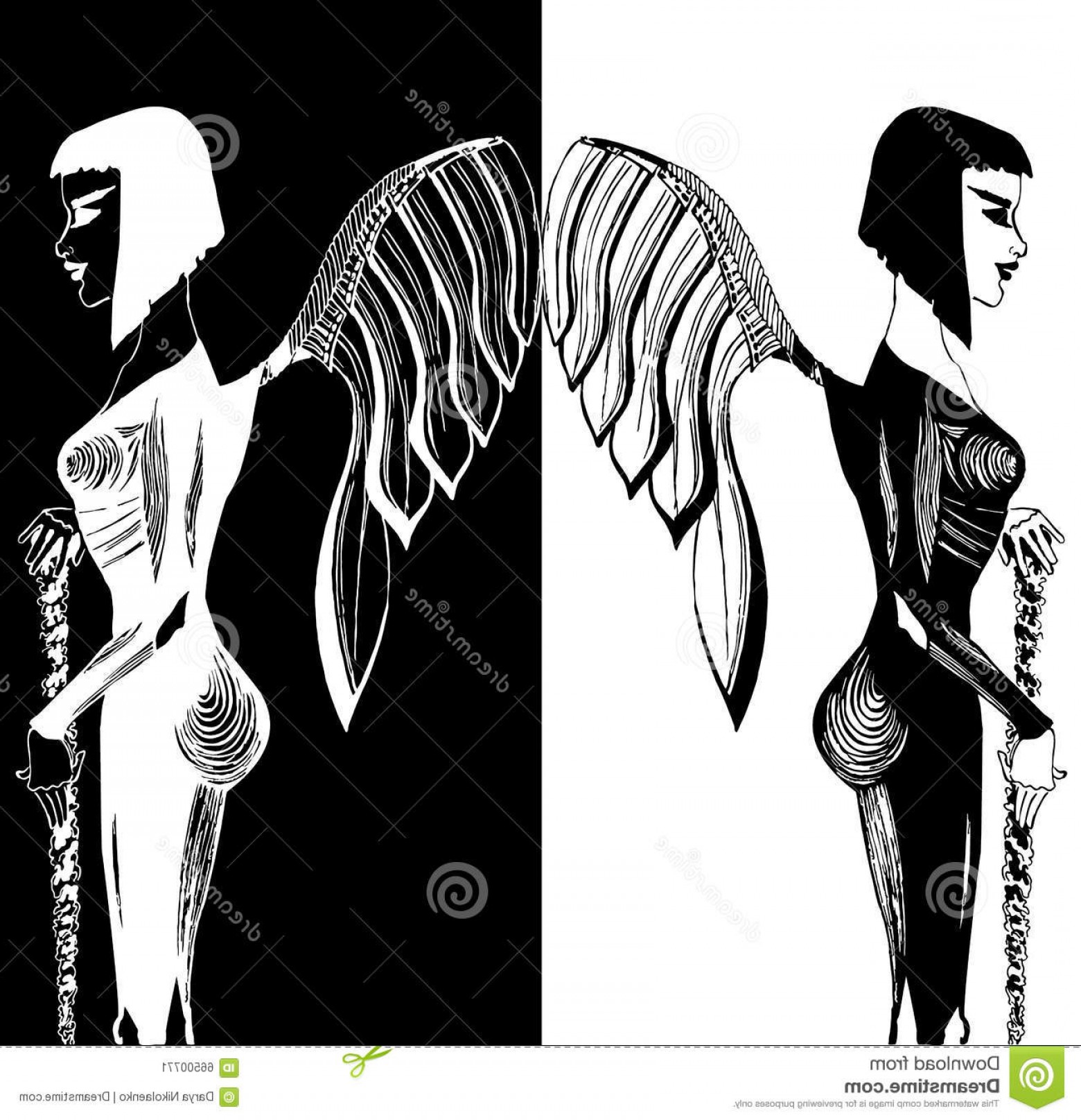 1560x1615 Stock Illustration Illustration Beautiful Dark Angel Vector Death