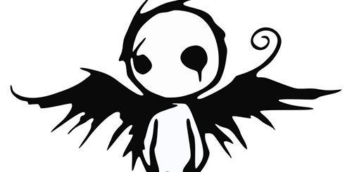 500x245 Vector Serigrafia Gothic Dark Falling Angel Die Cut Vinyl Decal
