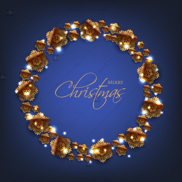 Merry Christmas Greeting Card Vector Gold Snowflake On Dark Blue 600x600 Merry Christmas Greeting Card Vector Gold Snowflake On Dark Blue