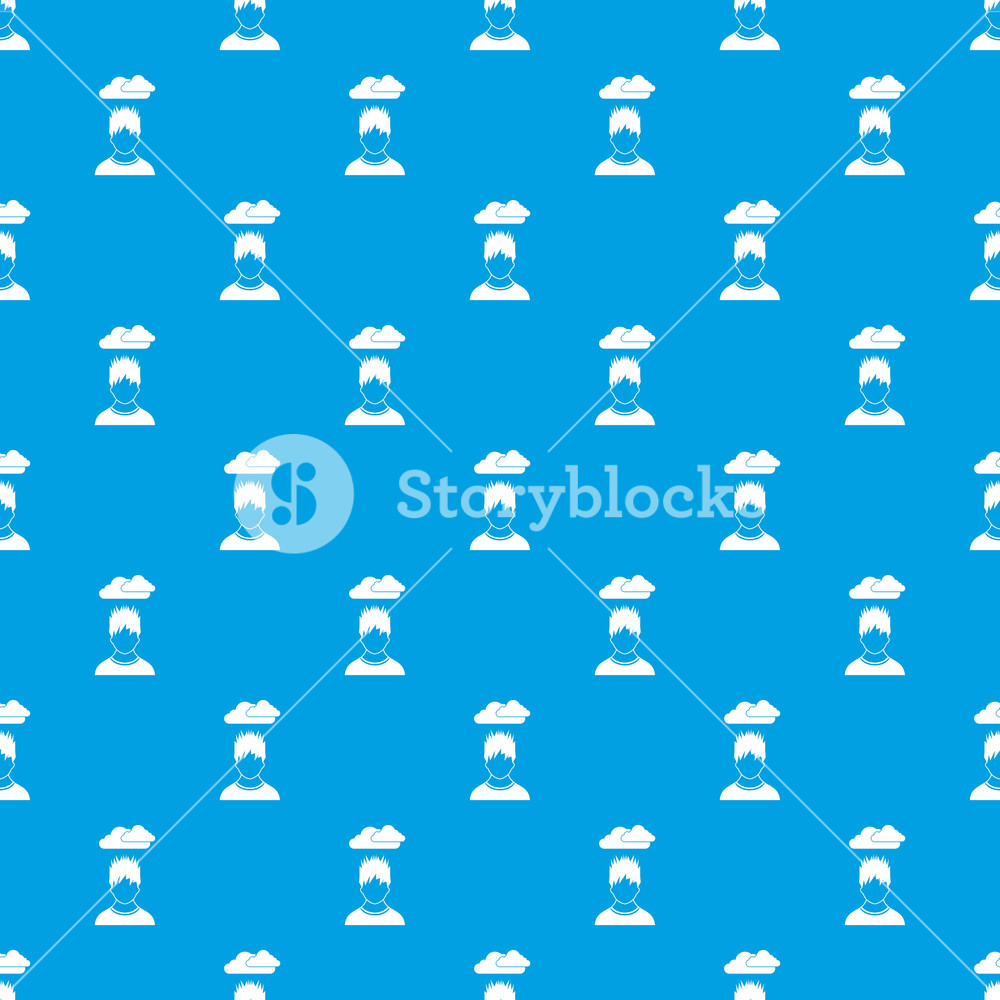 1000x1000 Depressed Man With Dark Cloud Over His Head Pattern Repeat