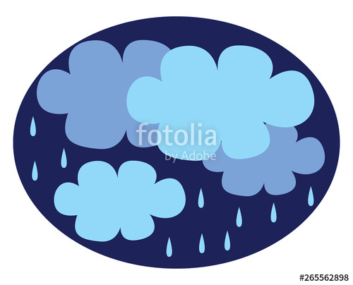 500x404 Rain Coming From Dark Clouds Vector Or Color Illustration Stock