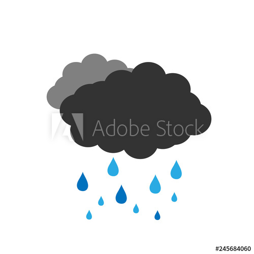 500x500 Symbol Of A Cloudy Autumn Weather Vector Illustration Of A Dark