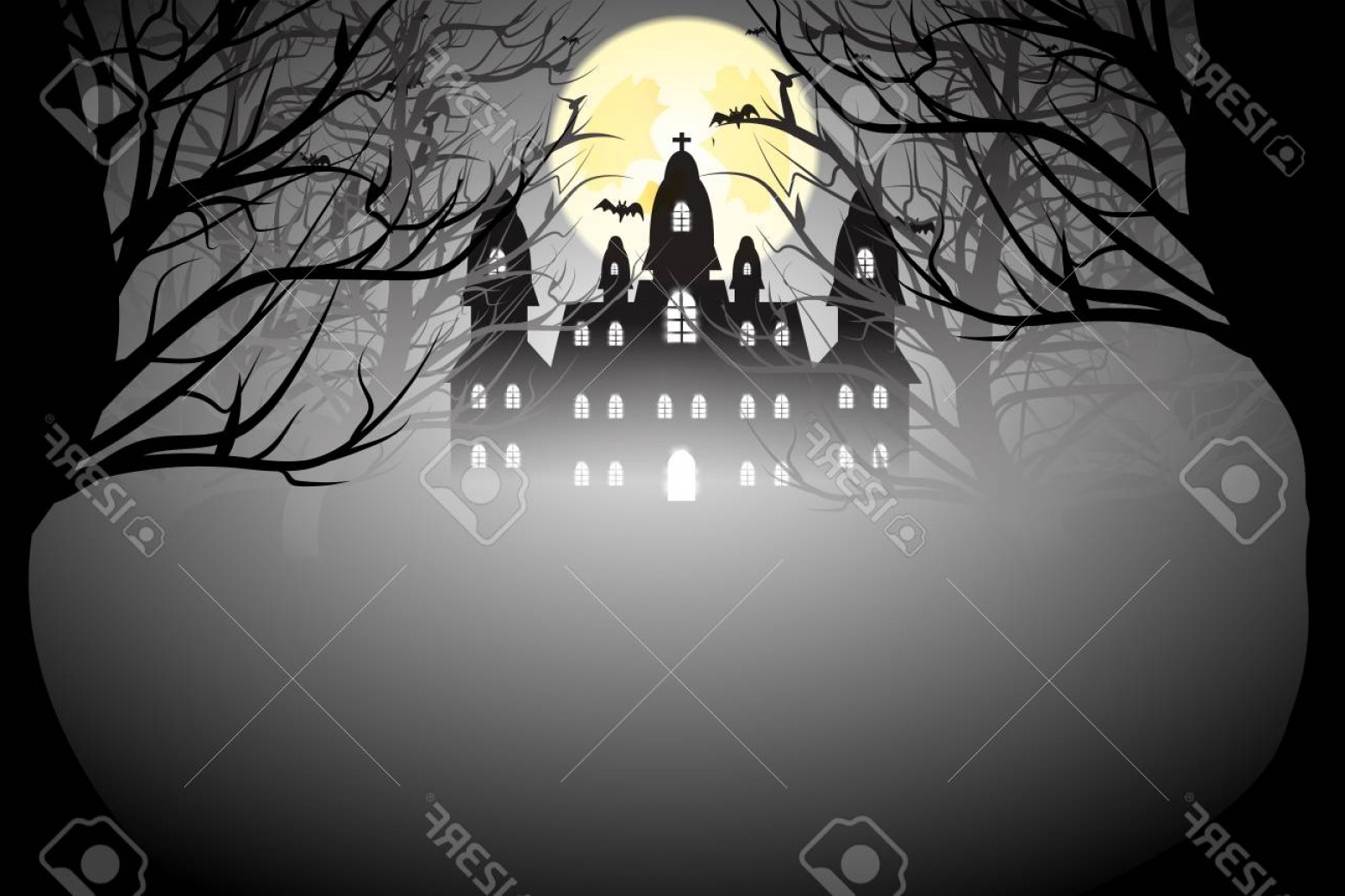 1560x1039 Photostock Vector Dark Forest Icon For Halloween Lamaison