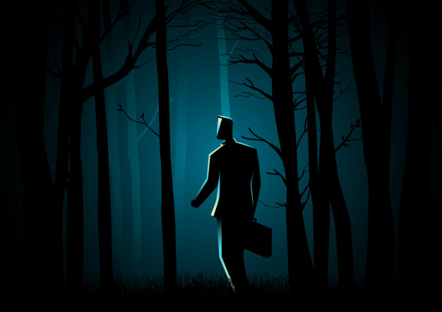 626x442 Walking In The Dark Forest Vector Premium Download