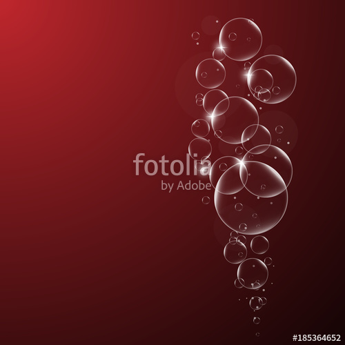 500x500 Soap Or Water Bubbles On Dark Red Background Vector Design