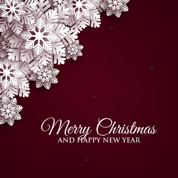 600x600 Christmas Snowflake Paper Cut On Dark Red Background Origami