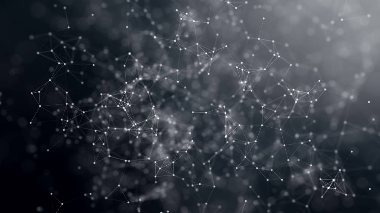 1280x720 Abstract Dark Vector Geometrical Background With Color Plexus