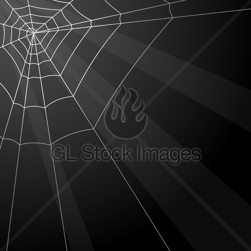 500x500 Dark Vector Background With Spider Web In The Corner Gl Stock