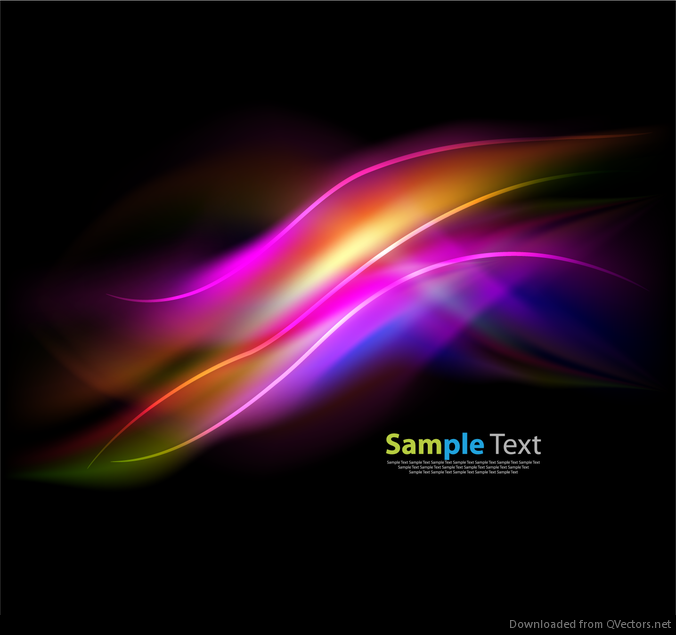 676x635 Abstract Colorful Wave On Dark Background Vector Graphic