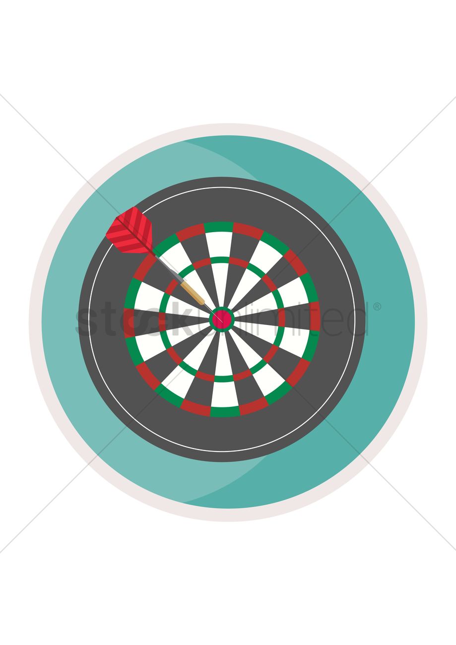 919x1300 Dart Board Vector Image