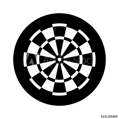 500x500 Dart Board For Darts Pub Game Flat Vector Icon For Sports Apps