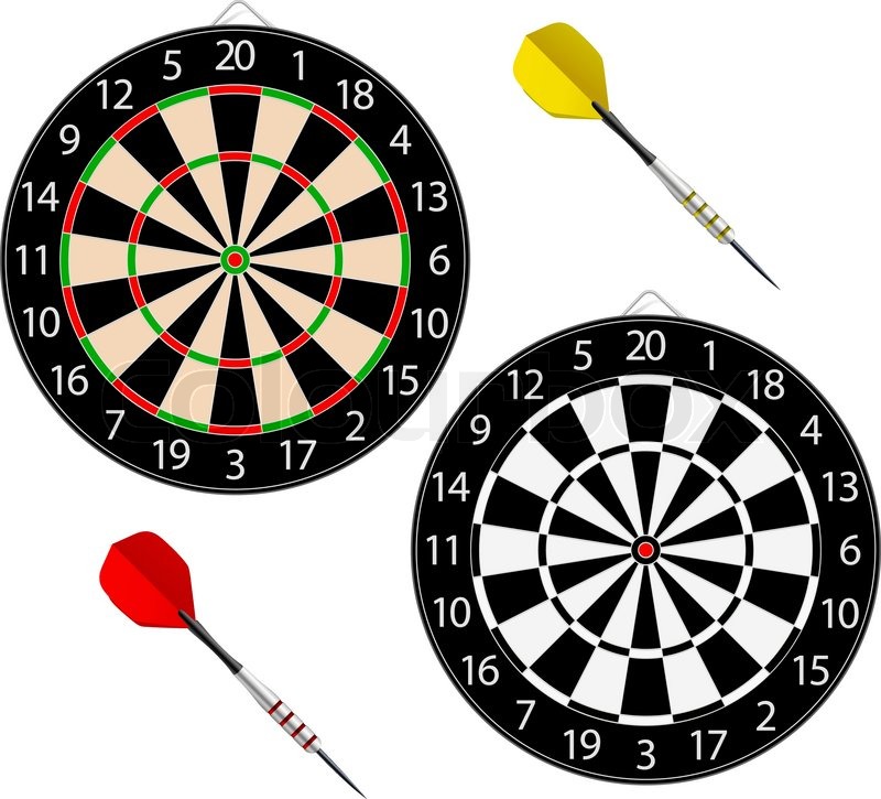 800x725 Dartboards With Two Darts Stock Vector Colourbox