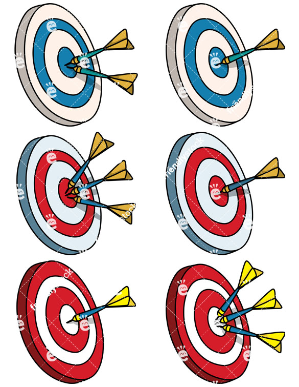 585x755 Dart Boards Vector Clipart Collection