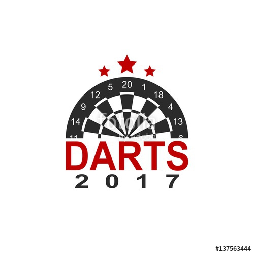 500x500 Darts Label Sports Emblem And Symbol Isolated On White Background