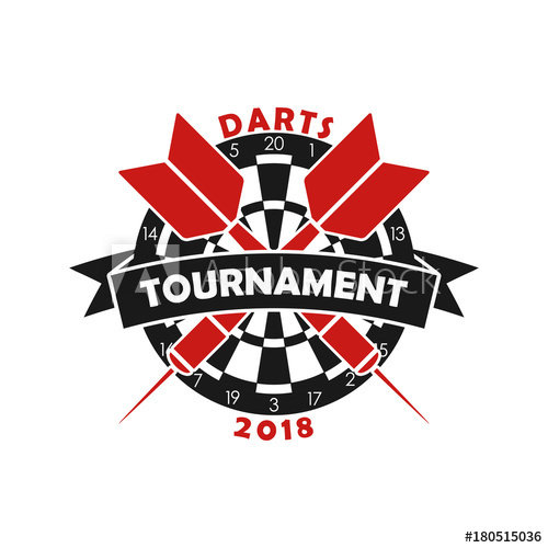 500x500 Darts Tournament Logo Template For Sport Championship Emblem