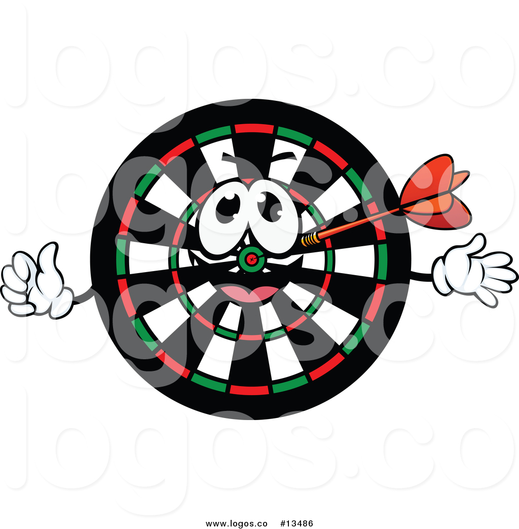 1024x1044 Royalty Free Vector Logo Of A Cartoon Dart In A Target Character