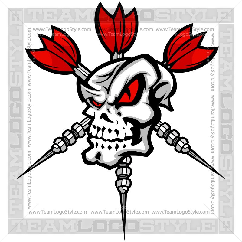 800x800 Vector Darts Skull