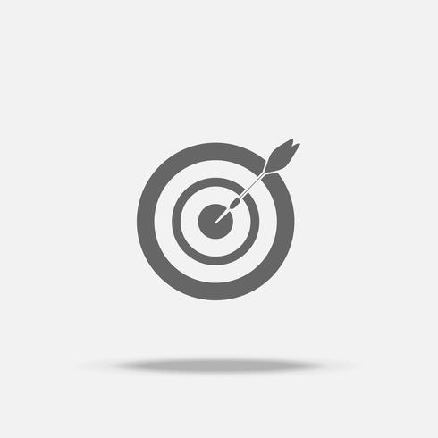 490x490 Dart Board And Arrow In The Middle Flat Design Vector Icon
