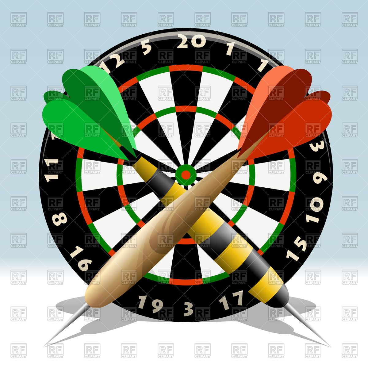 1200x1200 Dartboard And Two Darts Vector Image Of Sport And Leisure