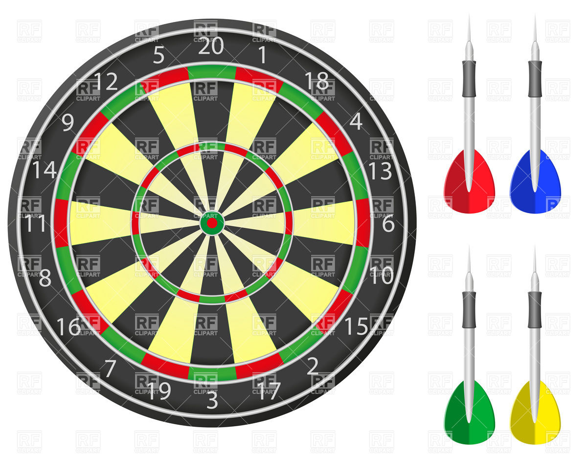 1200x937 Darts Set And Dartboard Layout Vector Image Of Sport And Leisure