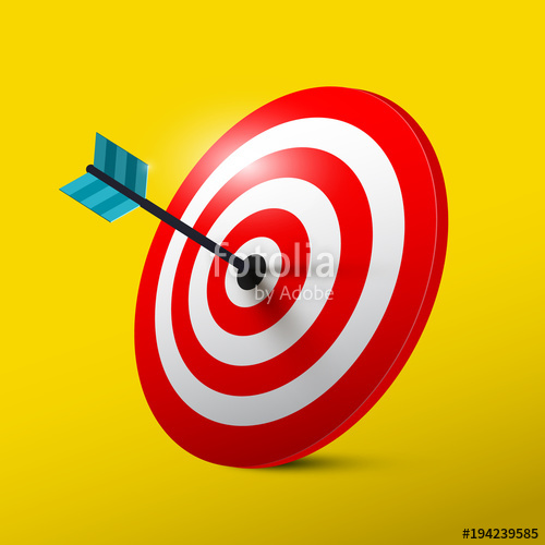 500x500 Target Symbol With Dart Vector Dartboard Icon Stock Image