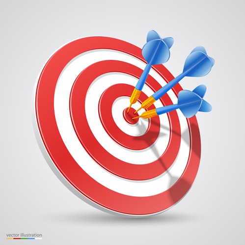 499x499 Target With Darts Vector Illustration Vector Free Vectors