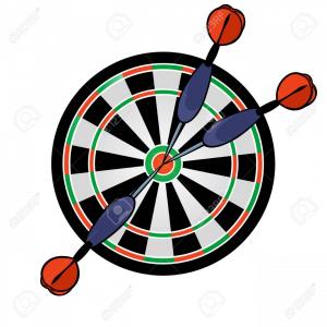300x300 Stock Photo Dartboard Vector Illustration Color Black White Darts