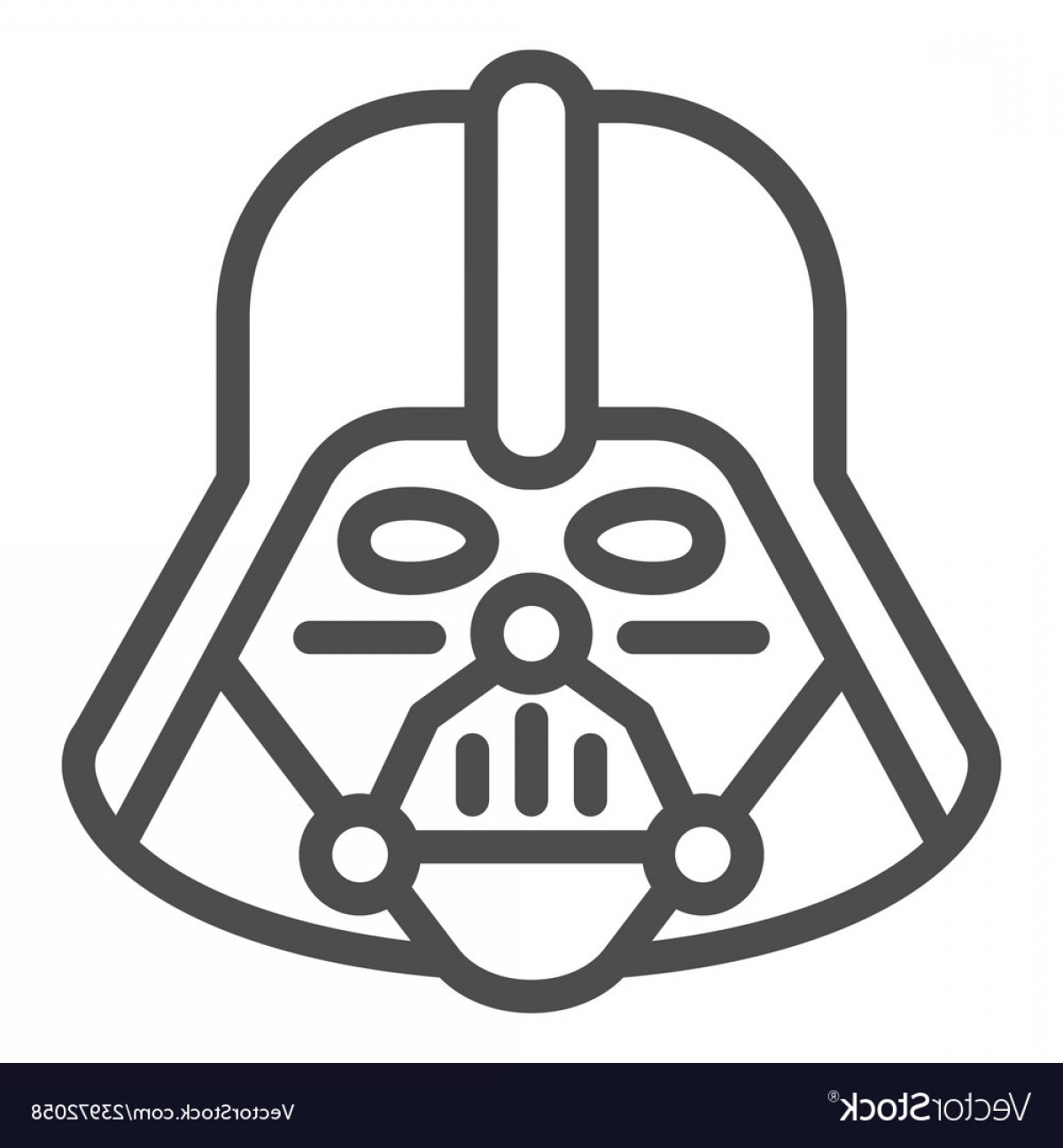1200x1296 Darth Vader Line Icon Star Wars Vector Wallkeeper