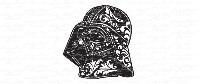 794x336 Darth Vader Sugar Skull Art Pdf Vector Art Etsy