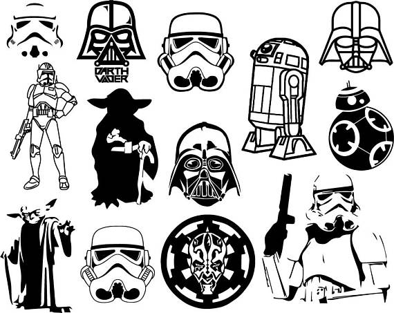 570x453 Popular Starwar Clipart Star War Black And White Darth Vader Vinyl
