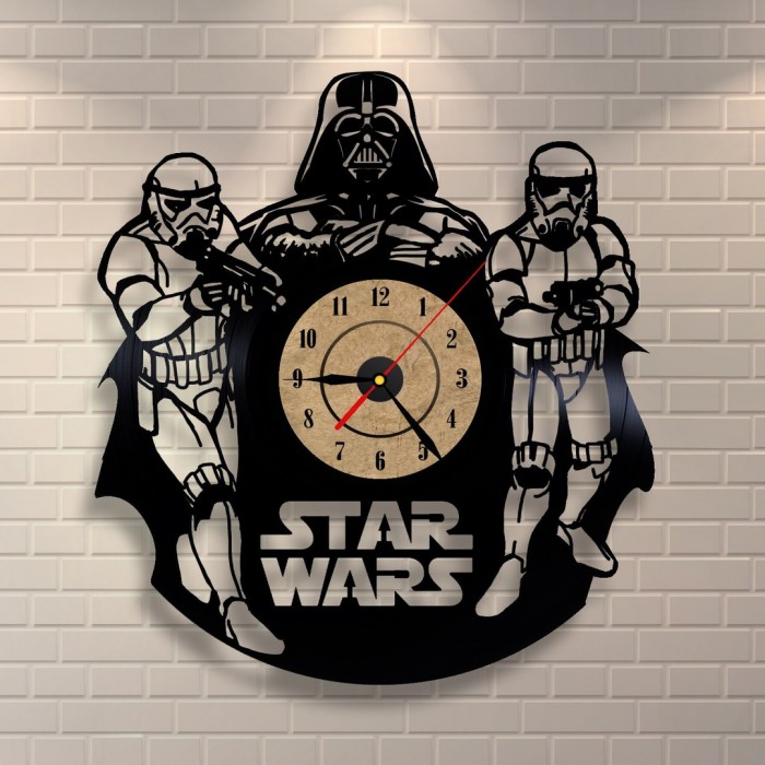 700x700 Star Wars Darth Vader Wall Clock And Storm Troopers Free Vector