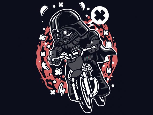 600x450 Vader Motocross Rider T Shirt Vector Art