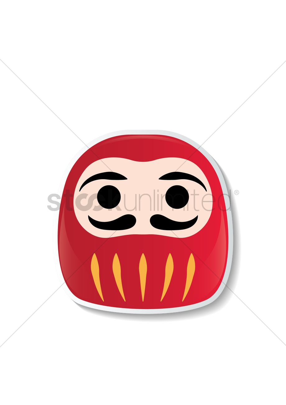 919x1300 Daruma Doll Vector Image