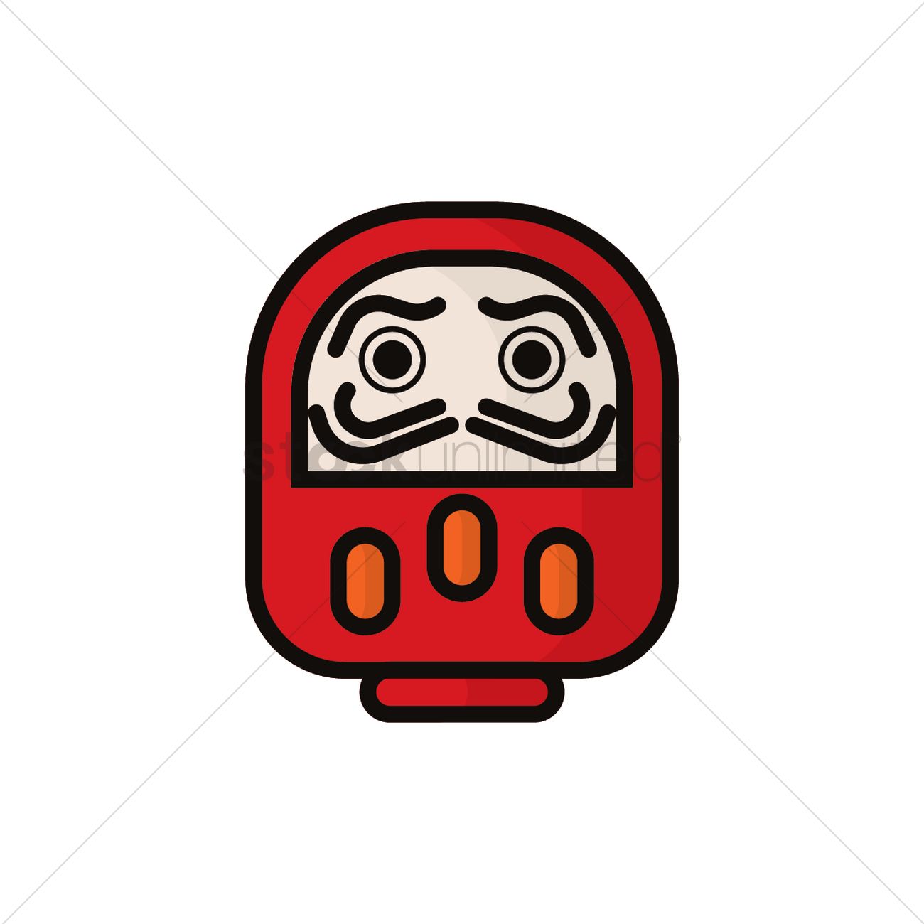 1300x1300 Daruma Doll Vector Image