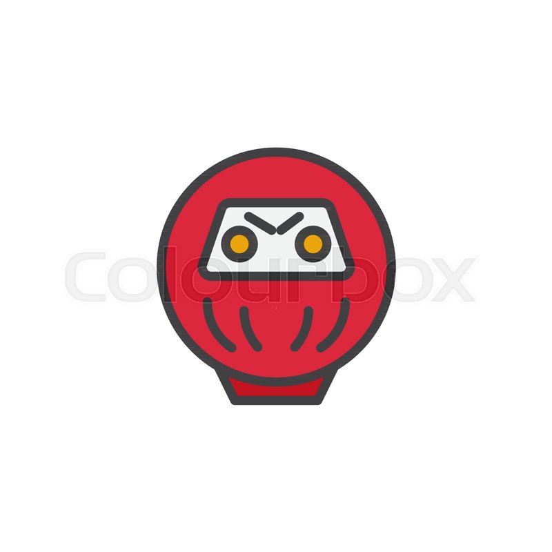 800x800 Daruma Doll Filled Outline Icon, Line Stock Vector Colourbox