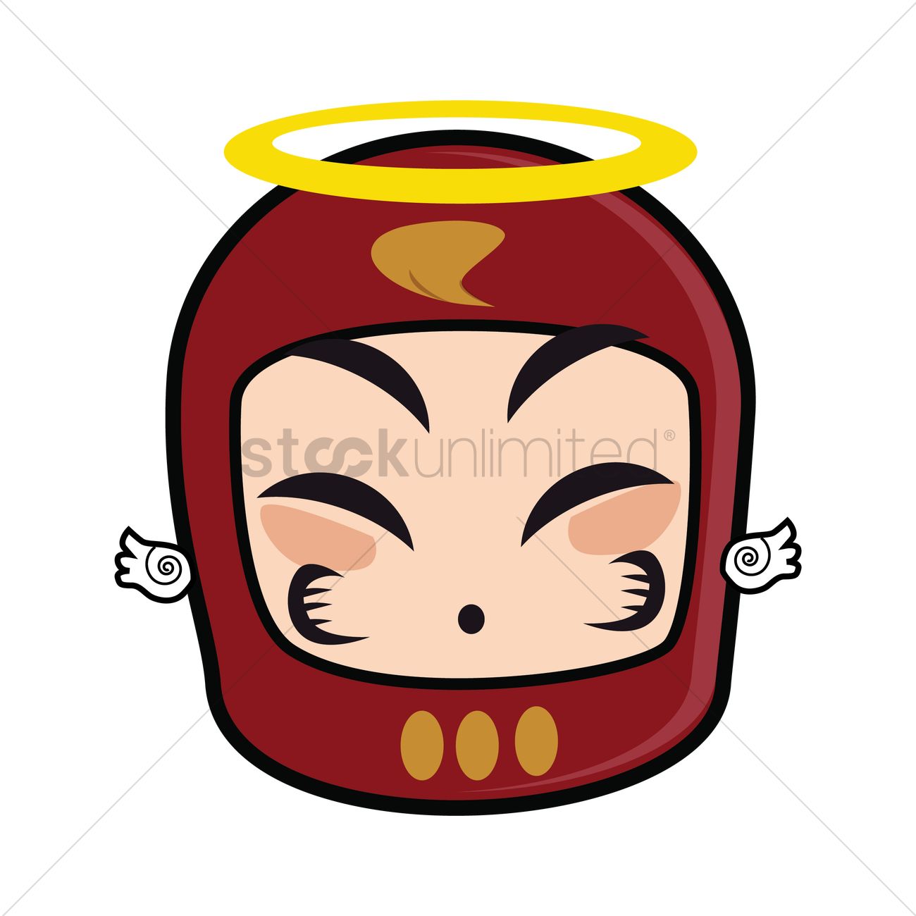 1300x1300 Free Angel Daruma Doll Vector Image