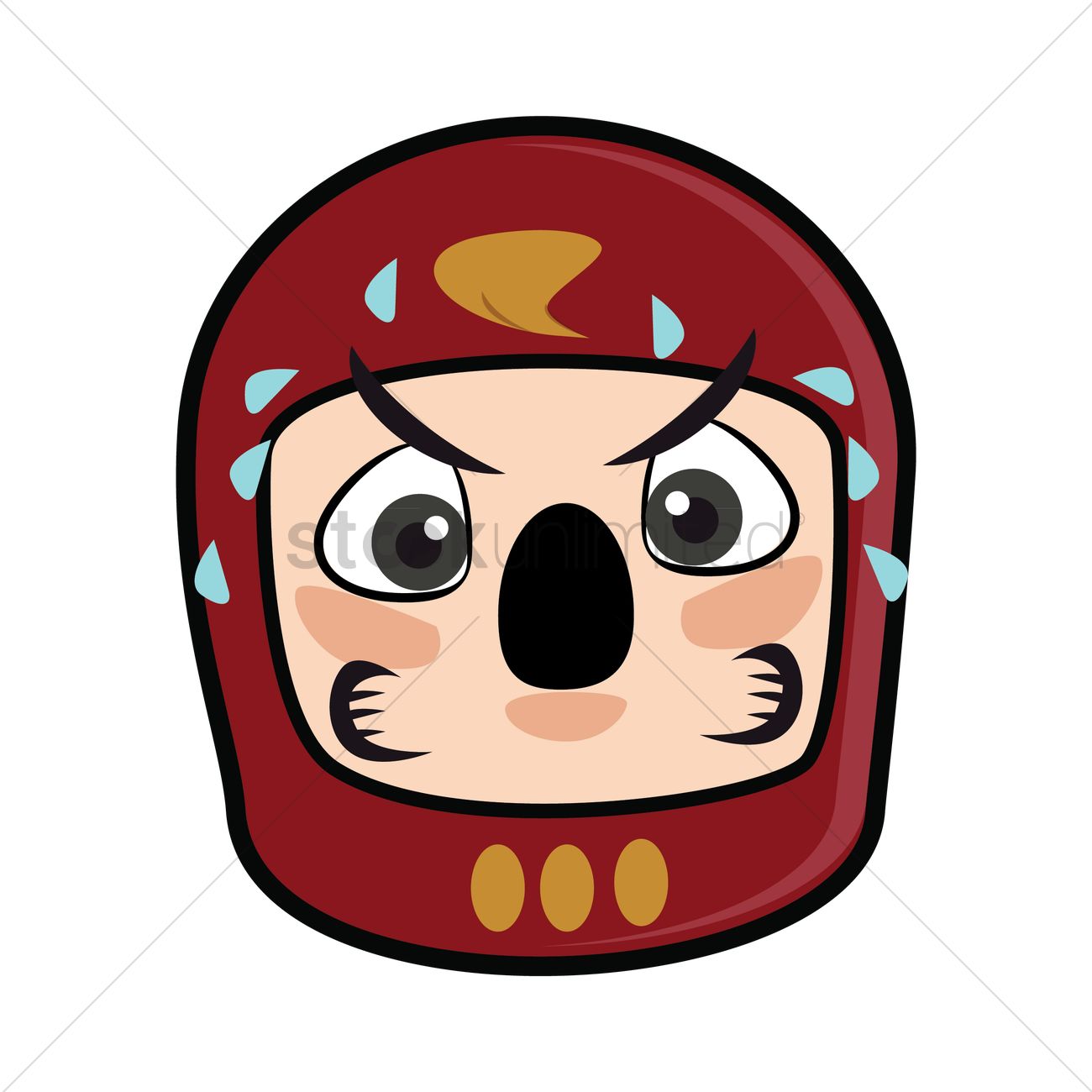 1300x1300 Free Irritated Daruma Doll Vector Image