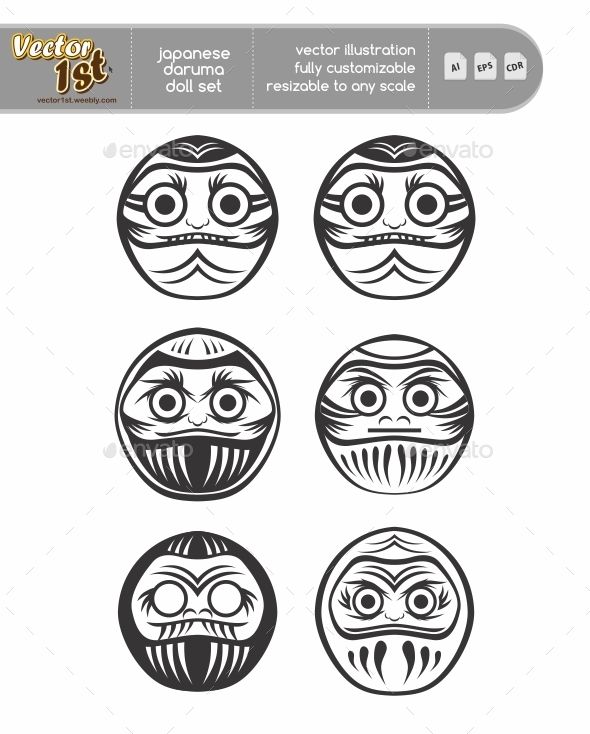 590x734 Black Japanese Daruma Doll Portfolio Daruma Doll