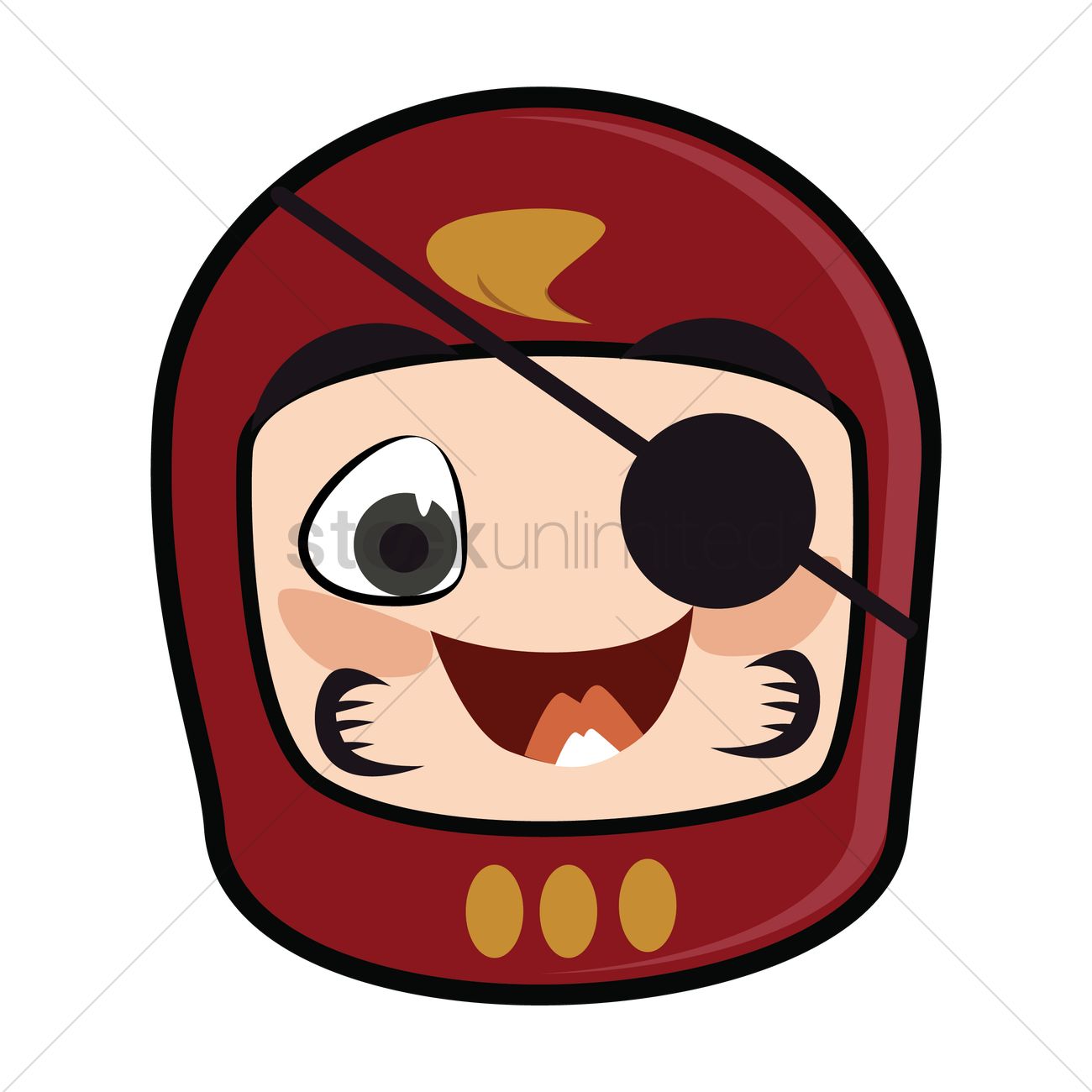 1300x1300 Pirate Daruma Doll Vector Image