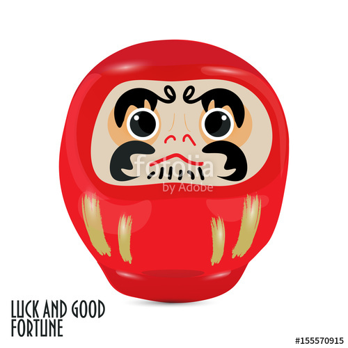 500x500 Red Daruma Doll Or Dharma Doll Vector Illustration Stock Image