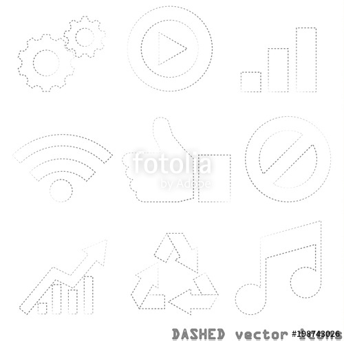 500x496 Dashed Line Vector Icons Set Stock Image And Royalty Free Vector