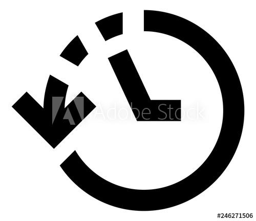 500x432 History Clock Dashed Line Vector Icon