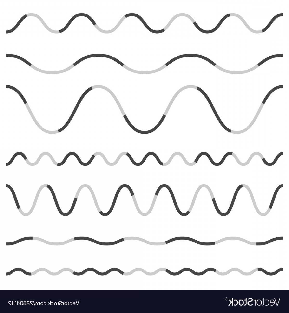 1200x1296 Set Of Various Wavy Curved Dashed Line Stripe Vector Geekchicpro