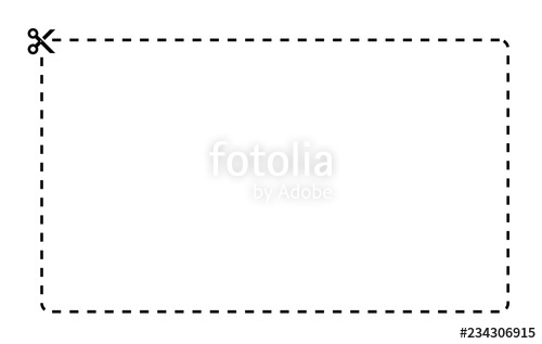 500x317 Coupon Rectangle Vector Template Dashed Line With Black Scissors